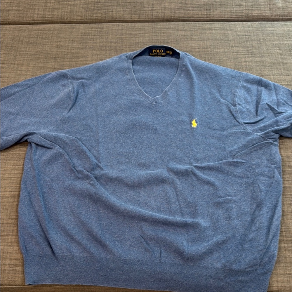 Polo by Ralph Lauren Blue V-Neck Sweater